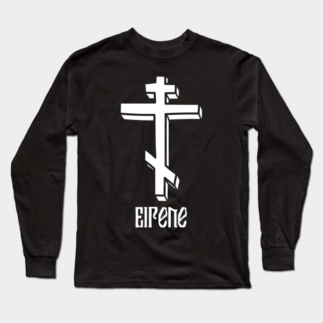 Eastern Orthodox Cross Peace Eirene Pocket Long Sleeve T-Shirt by thecamphillips